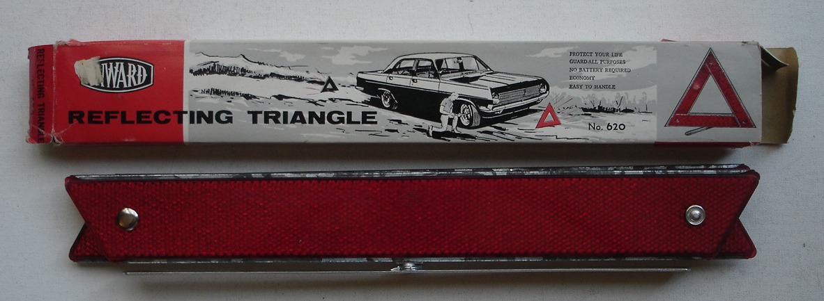 Onward Vintage 1960's Car Roadside Emergency Reflecting Triangle