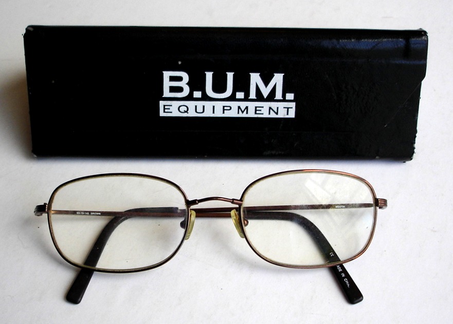 B.U.M. BUM Westin 53 19 145 Gold Brown Eyeglasses Frame Case
